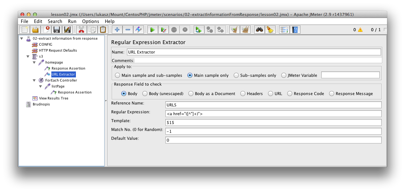 configuring regular expression extractor